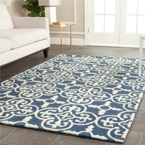 Safavieh cambridge hand made area rug navy / ivory contemporary style non-shedding