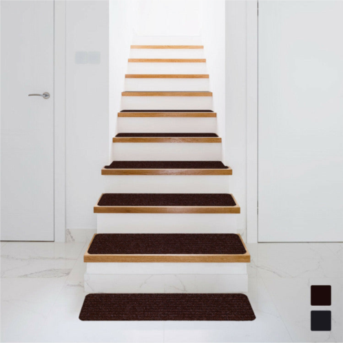 Hivvago 15 pieces 30 x 8 inch slip resistant soft stair treads carpet