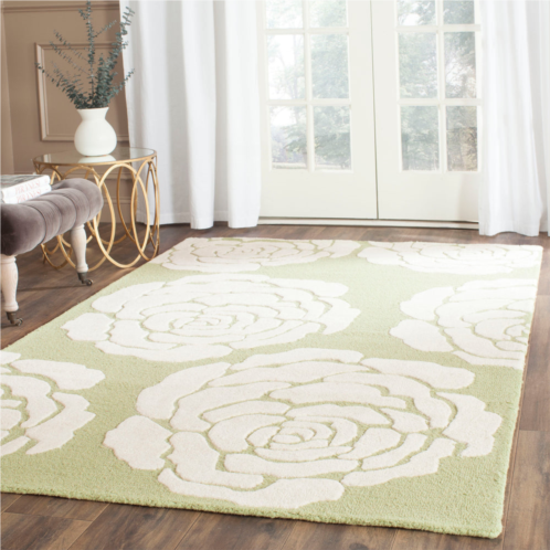 Safavieh cambridge hand made area rug lime / ivory contemporary style non-shedding