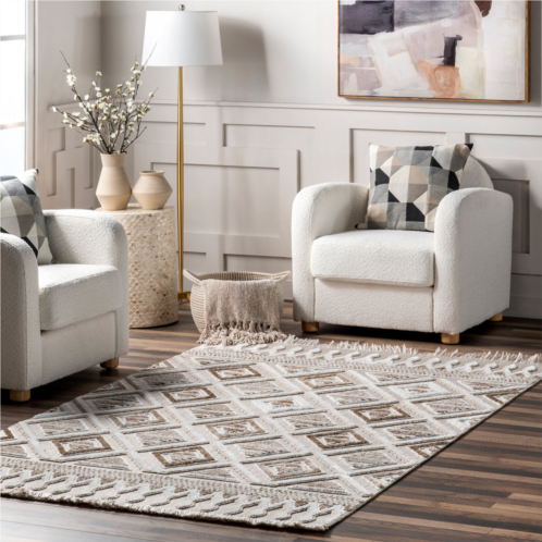 NuLOOM colleen mixed diamond fringe area rug