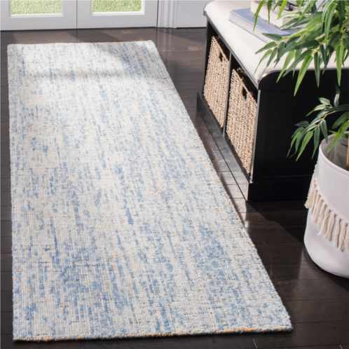 Safavieh abstract hand made area rug dark blue / rust solid / tonal style non-shedding