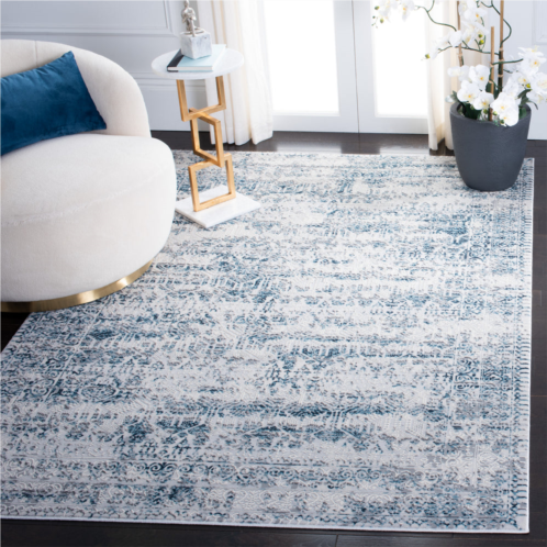 Safavieh alhambra machine made area rug cream / turquoise transitional style easy care