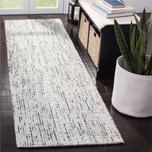 Safavieh abstract hand made area rug blue / charcoal solid / tonal style non-shedding