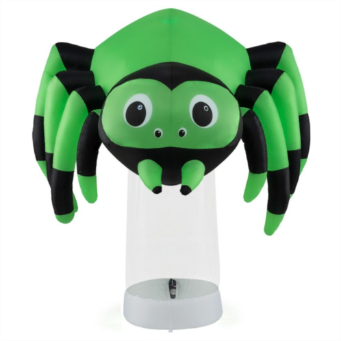 Hivvago 6 feet halloween inflatable spider with 3 color rotating light