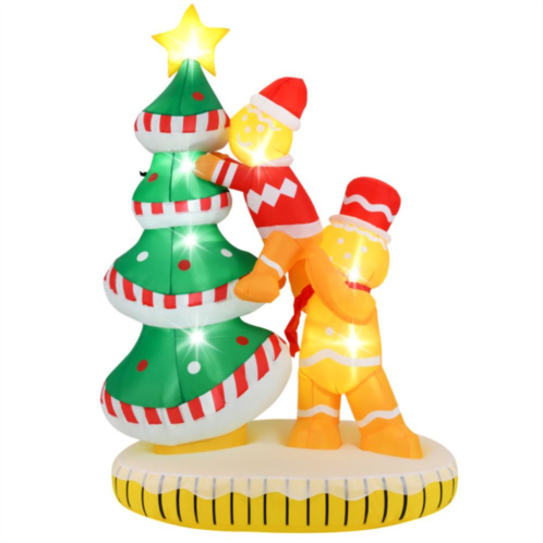 Hivvago 7 feet inflatable christmas tree with 7 internal led lights and built-in fan