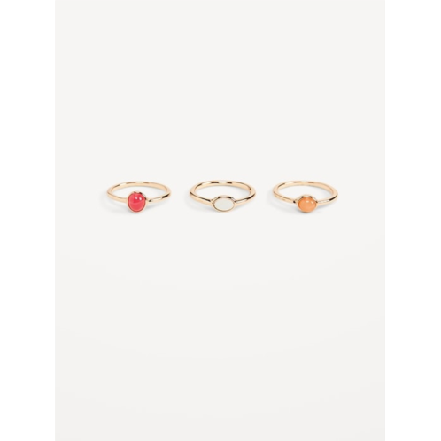 OldNavy Gold-Plated Stone Ring 3-Pack for Women