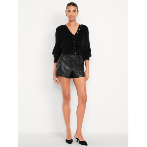 OldNavy High-Waisted Faux-Leather Shorts -- 3-inch inseam