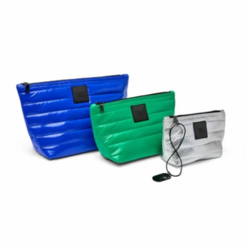 THINK ROYLN travel trio organizational pouches in cobalt