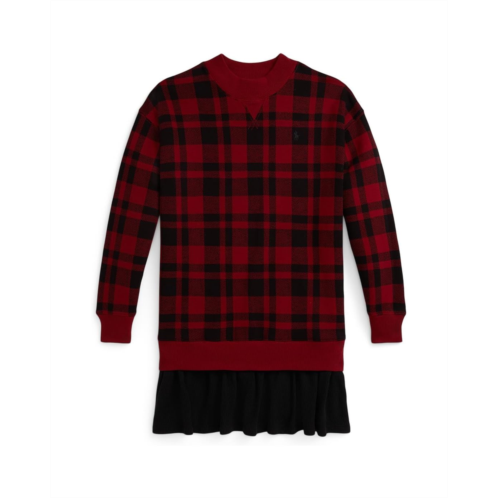 Polo Ralph Lauren Kids Buffalo Check Fleece Dress (Big Kid)