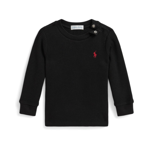Polo Ralph Lauren Kids Waffle-Knit Cotton Long Sleeve Tee (Infant)