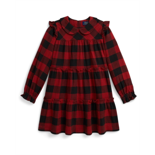 Polo Ralph Lauren Kids Buffalo Check Ruffled Cotton Twill Dress (Toddler/Little Kid)