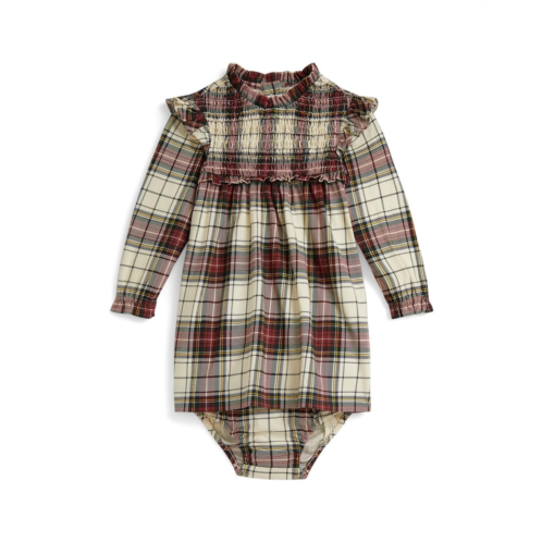 Polo Ralph Lauren Kids Plaid Cotton Jersey Dress & Bloomer (Infant)
