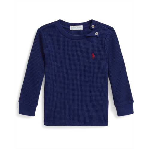 Polo Ralph Lauren Kids Waffle-Knit Cotton Long Sleeve Tee (Infant)