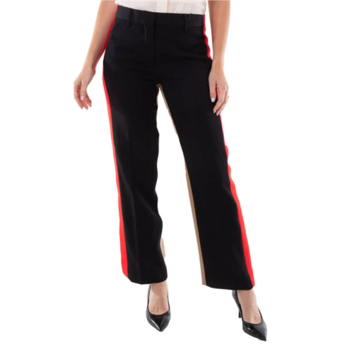 Burberry ladies black lottie contrast panel tailored trousers