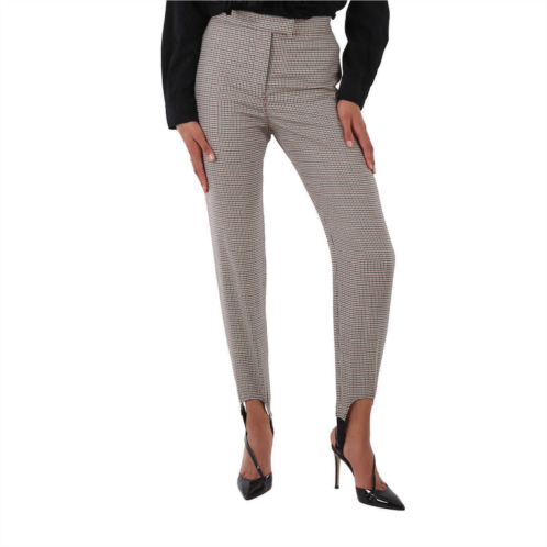 Burberry houndstooth check stretch wool tailored jodhpurs in antique yellow