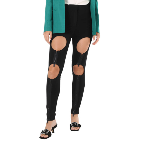 Burberry ladies black cutout zip-detail skinny jeans