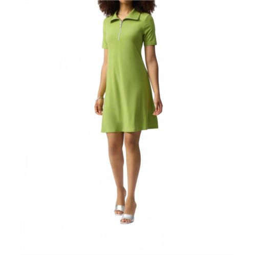 Joseph Ribkoff zipped short sleeve mini shift dress in greenery