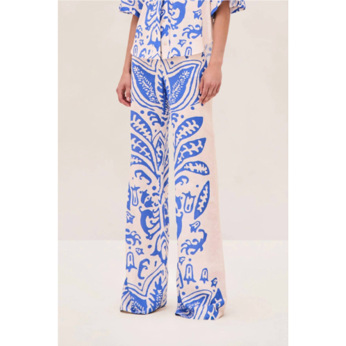 ALEXIS davi cotton-linen blend pant in sapphire palm