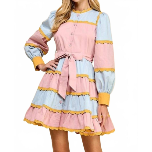 TCEC spring pastels mini dress in multi