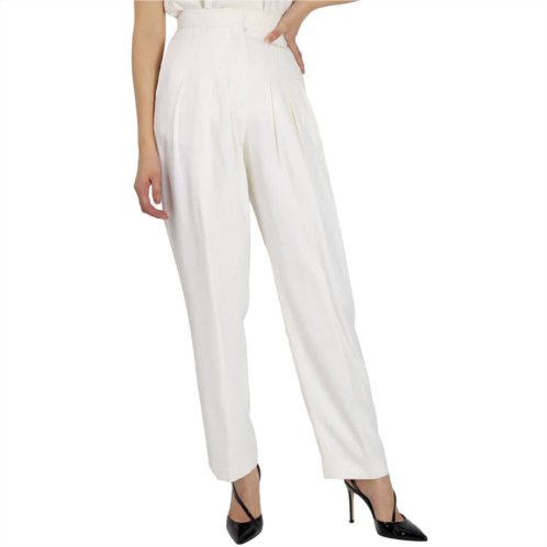 Burberry snow grain de poudre wool pleated trousers