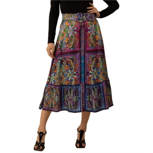 Hale Bob silk-blend skirt