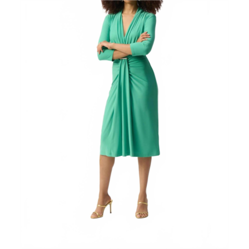 Joseph Ribkoff faux wrap midi sheath dress in garden green