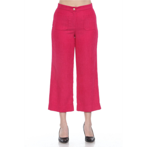 Joseph Ribkoff corduroy cropped wide leg pant in pink punch