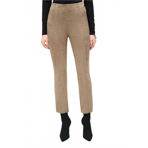 Joseph Ribkoff scuba suede high waist slim flared pant in java