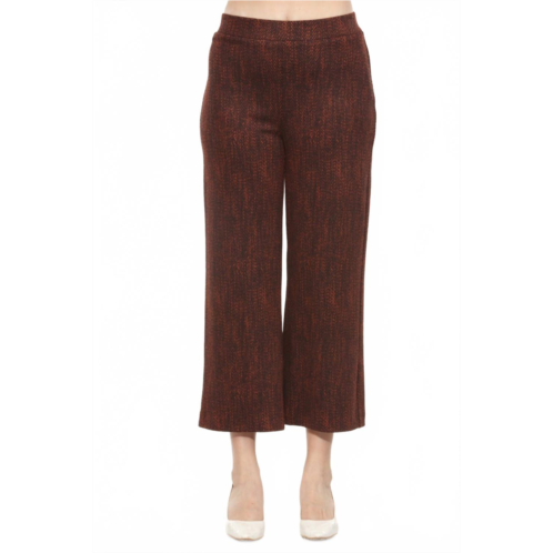 Joseph Ribkoff chevron jacquard knit culotte pant in orange/black