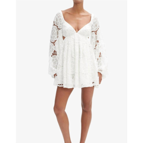BARDOT jovie babydoll mini dress in white