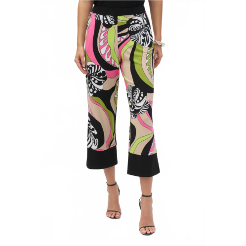 Joseph Ribkoff retro pull on cropped pants in black/multi