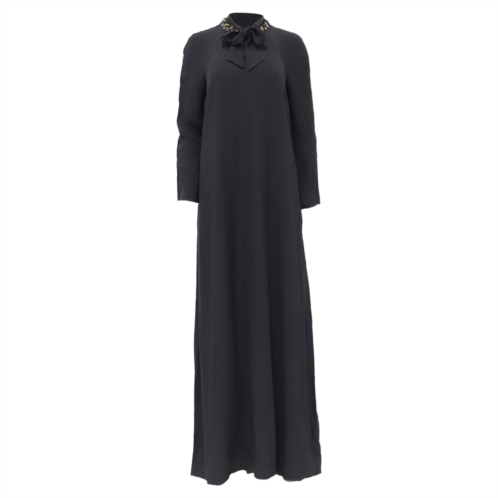 Zimmermann chain embellished bow maxi dress in grey viscose