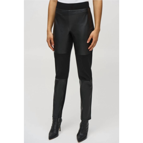 Joseph Ribkoff pull-on faux leather slim pant in black
