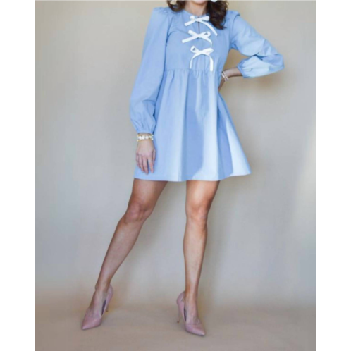 TCEC blossoms tiny bow dress in blue