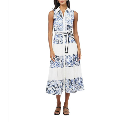 Adelyn rae ethena embroidered midi dress in blue