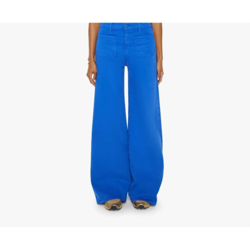 Mother patch pocket undercover sneak jeans in snorkel blue