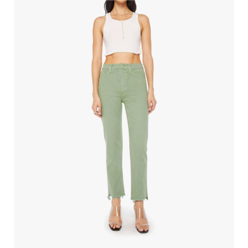 Mother high waisted rider ankle fray jeans in mistletoe