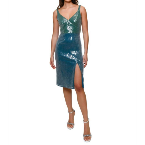 Hutch rosabella dress in emerald/ blue