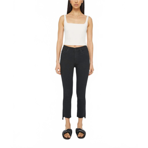 Mother insider crop step fray jeans in not guilty