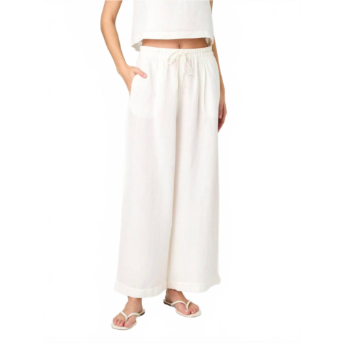 FRENCH CONNECTION birdie linen wide leg trouser in summer white