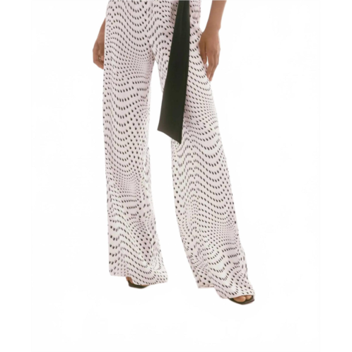 Joseph Ribkoff polka dot belted wide leg pants in vanilla/multi