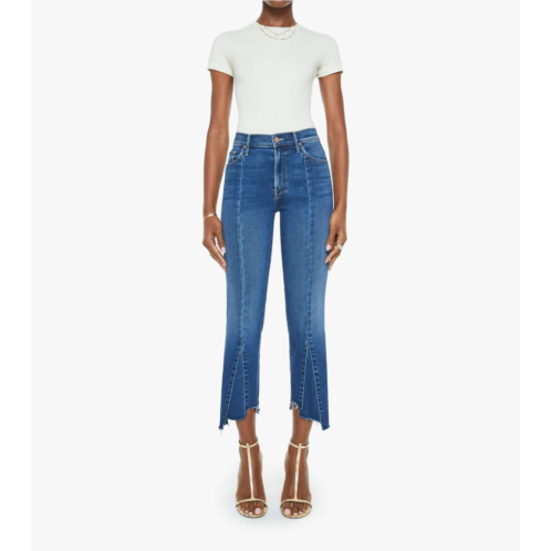 Mother insider crop pointy fray jeans in scorchin hot