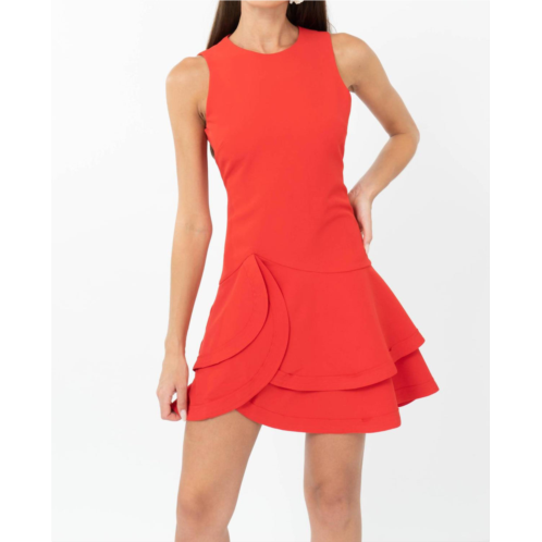Adelyn rae grayson tiered mini dress in poppy red