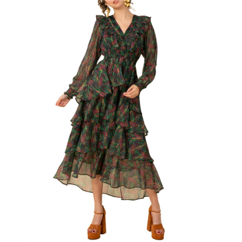 Hale Bob lurex jacquard gown