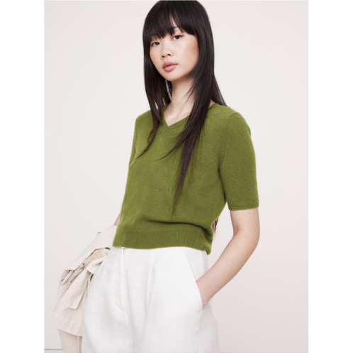 Bananarepublic Lightweight Cashmere V-Neck Short-Sleeve Sweater