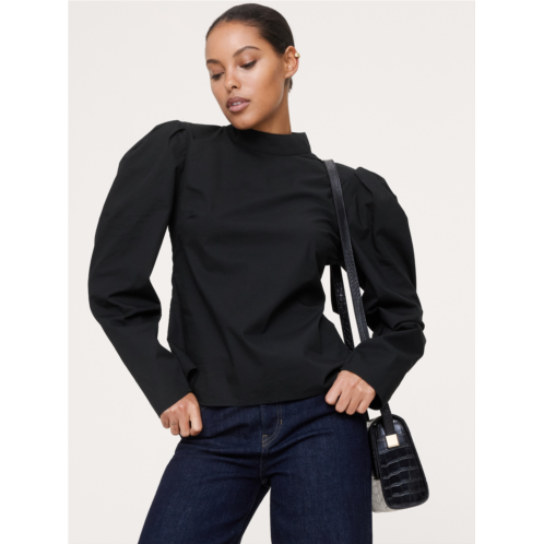 Bananarepublic Stretch-Cotton Puff-Sleeve Top