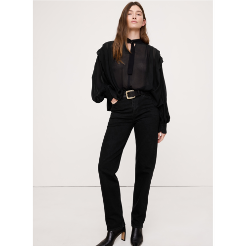 Bananarepublic Sheer Pleat-Shoulder Top