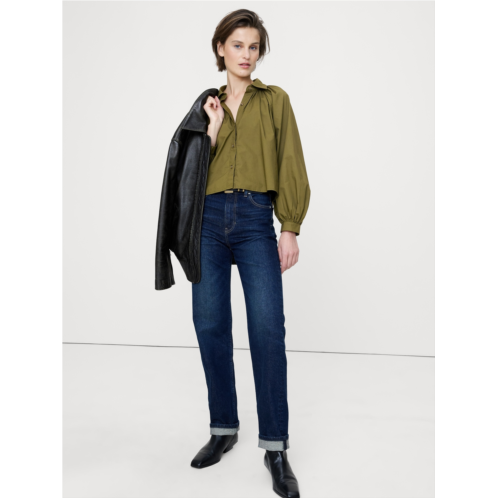 Bananarepublic Cotton Poplin Balloon-Sleeve Shirt