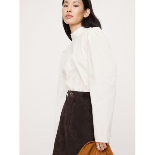 Bananarepublic Stretch-Cotton Puff-Sleeve Top