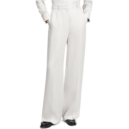 Theory classic linen-blend straight pant